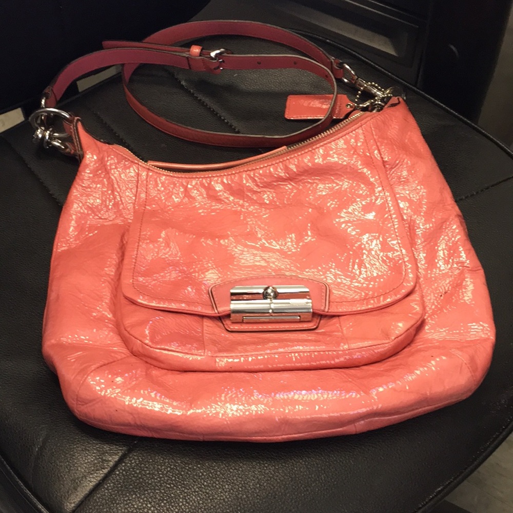Pink Coach hobo bag